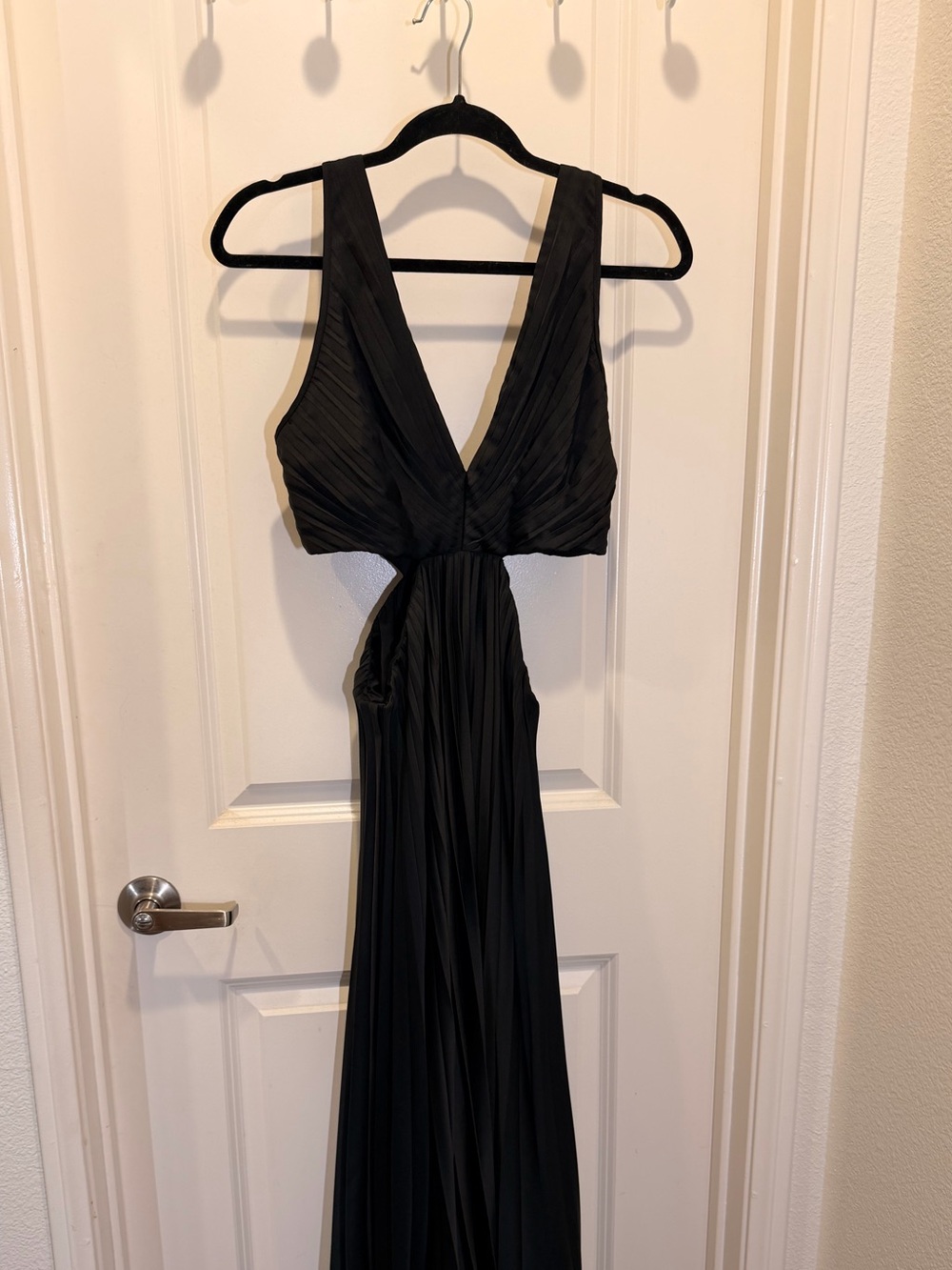 Abercrombie & Fitch Black Backless Plunge Maxi Dress